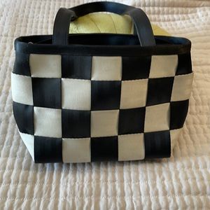 Black and White Seatbelt Bag Handbag